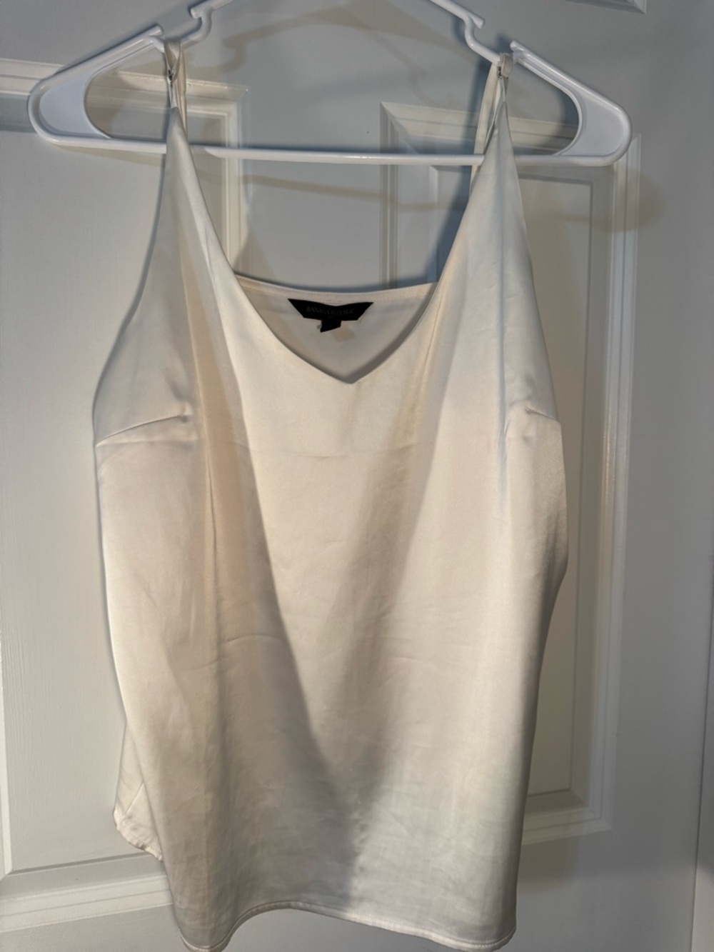 Banana Republic Off White Satin V-Neck Camisole